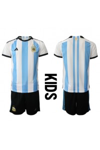 Argentina Babyklær Hjemme Fotballdrakt til barn VM 2022 Korte ermer (+ Korte bukser)